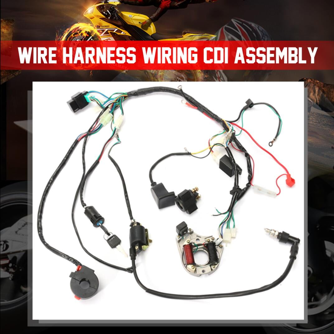 1 set wire harness wiring cdi assembly for 50 70 90 110cc 125cc atv wireharnes quad coolster go kart 5 pin cdi wiring diagram wire harness main wiring atv quad utv